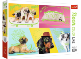 Puzzle 1000 prvků Neon Color Line - Awesome Dogs