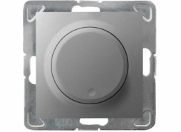 Tlačítkový stmívač Ospel Impresja přizpůsobený žárovce a halogenové zátěži, stříbrný (ŁP-8Y/m/18)