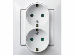 Ospel Impresja Double Schuko Socket s bílými vesty (GP-2YSP/00)