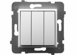 Ospel Aria Trojitý spínač bílý (LP-13U/m/00)