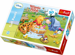 Puzzle TREFL Medvídek Pú - Prasátko se koupe 30 dílků