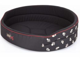 Hobbydog Pěnová postel - Černá s tlapkami R8