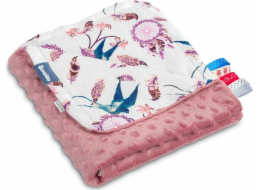 Sensillo přikrývka Minky 75x100 Retro Pink Birds 4309/4230