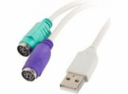 Adaptér adaptéru USB Lanberg Lanberg Lanberg USB -> PS/2 X2 WHITE -AD -0025 -W