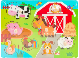 Smily Play Dřevěné puzzle s držadly Smily Play Zemědělské puzzle