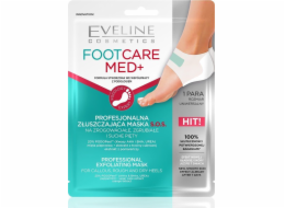 Eveline Eveline Foot Care Med+ Professional exfoliační SOS plátěná maska na paty 1 pár