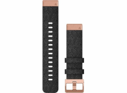 Garmin Řemínek QuickFit 20, nylonový, černý, růžovozlatá přezka