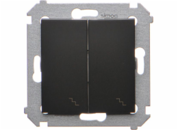 Kontaktní simon Simon 54 Dvojité schodiště s podsvícením (modul) 10AX 250V Black Mat DW6/2L.01/49 šroubové svorky