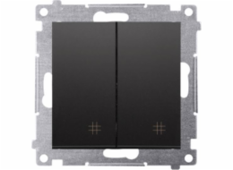 Kontaktní simon Simon 54 Konektor s dvojitým křížovým křížovým křížovým konektorem (Modul) 10AX 250V Fast počítá Black Mat DW7/2.01/49