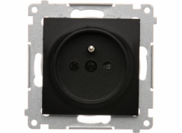 Contact-Simon Simon 54 Plug Socket s uzemněním a clony (modul) 16A 250V šroubové svorky černé rohož DGZ1Z.01/49