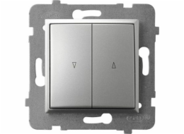 Ospel ARIA Stříbrný žaluziový spínač LP-7U/m/18
