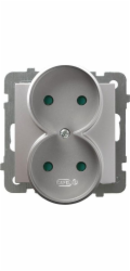 Ospel Double Modular Socket s Track Shutters Silver JAKO OSPEL