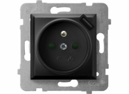 Single Nest Ospel Aria GP-1UZPUSB/M/33 s uzemněním s výňatky s nabíječkou USB 2.1A Black Metallic