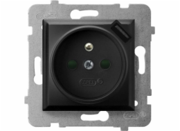 Ospel Ospel Aria GP-1UZPUSB/m/33 jednozásuvka s uzemněním, žaluzie, s 2,1A USB nabíječkou, metalická černá