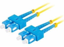 LANBERG optický patch cord SM SC/UPC-SC/UPC duplex 10m LSZH G657A1 průměr 3mm, barva žlutá  