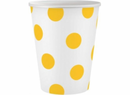 Godan Paper Cups Yellow Polka Dots 250 ml 6 ks