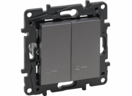 Legrand Legrand Niloe Step 863418 dvojitý osvětlený ocelový schodišťový spínač