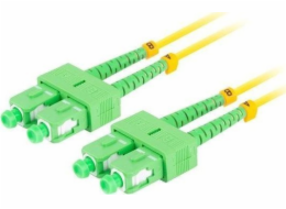LANBERG optický patch cord SM SC/APC-SC/APC duplex 15m LSZH G657A1 průměr 3mm, barva žlutá  