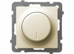 Tlačítkový otočný stmívač Ospel As LP-8GL2/m/27 univerzální pro LED 0-100W pro žárovky a halogeny 10-250W ecru