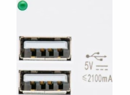 Zásuvka USBX2 s nabíječkou MacLean, Double, 2.1a Fast Charge, White, MCE728W