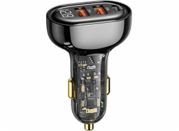 Usams USAMS Charger Lod. sám. 1xUSB-C 2xUSB-A 125W Fast Charge transparentní černá CC158CC01 (US-CC158)