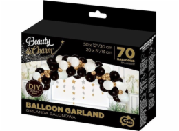 BA&C White-Gold a Black Balloon Garland 70 PCS