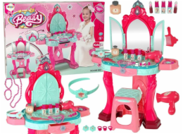 Import Leantoys Beauty Set Toaletní stolek se zrcadlem Light Sound Jewelry Pink