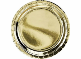 Party Deco talíře kulaté, metalické zlaté, 23 cm, 6 kusů, univerzální (37917)