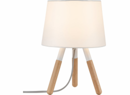 Neordic Berit stolní lampa max. 1x20W E27 230V bílá/dřevěná tkanina/dřevo/kov