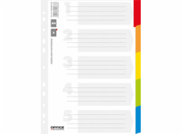 Kancelářské produkty Kartonové přepážky A4, 227x297, laminované, mix, 5 karet (21070511-99)