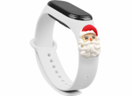 HARDEL SPRAP XMAS BAND pro Xiaomi Mi Band 4 / Mi Band 3 Christmas Silicone Belt Bracelet White (Santa Claus)