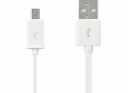 BULK USB-A - microUSB USB kabel 0,9 m Bílý (GSM0989W)