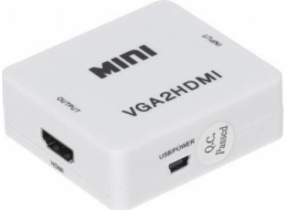 AV HDMI Adapter-D-Sub (VGA) + Jack 3,5 mm bílý (VGA + AU/HDMI-ECO)