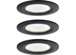 Paulmann Pevné vestavné svítidlo Nova Coin str 3x6,5W 2700K Black 3-stupňové stmívání