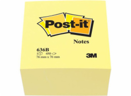 Post-it Classic samolepicí bločky 636B, kostka 76x76mm, 450 archů, žlutá (3M0311)