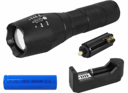 LTC Flashlight LTC LL44, T6, Zoom, síťová nabíječka, černá.