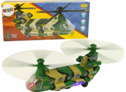 Import Leantoys Vojenský vrtulník obrovský křídlo světlo camo zvuk