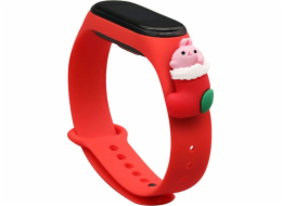 Vánoční silikonový náramek Hurtel Strap pro Xiaomi Mi Band 6 / Mi Band 5 Vánoční silikonový náramek červený (Santa Claus 1)