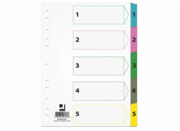 Q-Connect Mylar Cardboard Dividers A4 1-5 (KF00161)