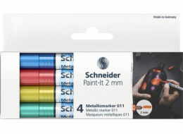 Schneider Marker Akrylická marker Schneider Paint-it Metallic 4 kusy (modrá, Cheyna, žlutá, zelená)