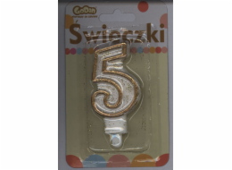 Godan svíčka se zlatým okrajem a třpytkami - 5 - 1 Universal