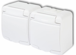 Karlik Junior Double Nest Z/U Schuko (Housing Color Flap) White GHE-2S