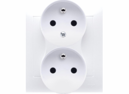 Kontaktní simon Simon 54 dvojitý zásuvka s/u s funkcí neměnné fáze 16a 250V bílé pro CAN 68 mm dgz2t/11