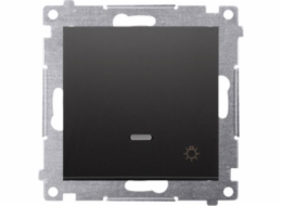 Kontaktní simon Simon 54 Light Tlačítko “s LED podsvícení (modul) 10ax 250V Fast Connectors Black Mat DS1L.01/49
