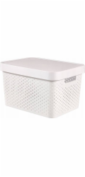 CURVER Infinity Úložný box s víkem Bílá/puntíky 17l