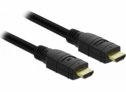 Delock - Vysoká rychlost - kabel HDMI s ethernetem - HDMI s piny (male) do HDMI s piny (male) - 10 m - trojnásobně stíněný - černá - podporuje 4K, aktivní