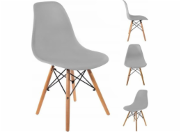 Mufart sada 4 šedých židlí pro obývací pokoj, kancelář nebo jídelnu Tolv