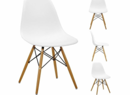 Mufart sada 4 bílých židlí pro obývací pokoj, kancelář nebo jídelnu Tolv
