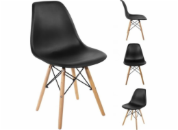 Mufart sada 4 černých židlí pro obývací pokoj, kancelář nebo jídelnu Tolv