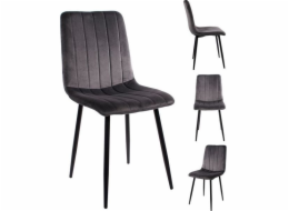 Mufart sada 4 tmavě šedých židlí pro obývací pokoj, kancelář, ložnici nebo jídelna jednoduchá